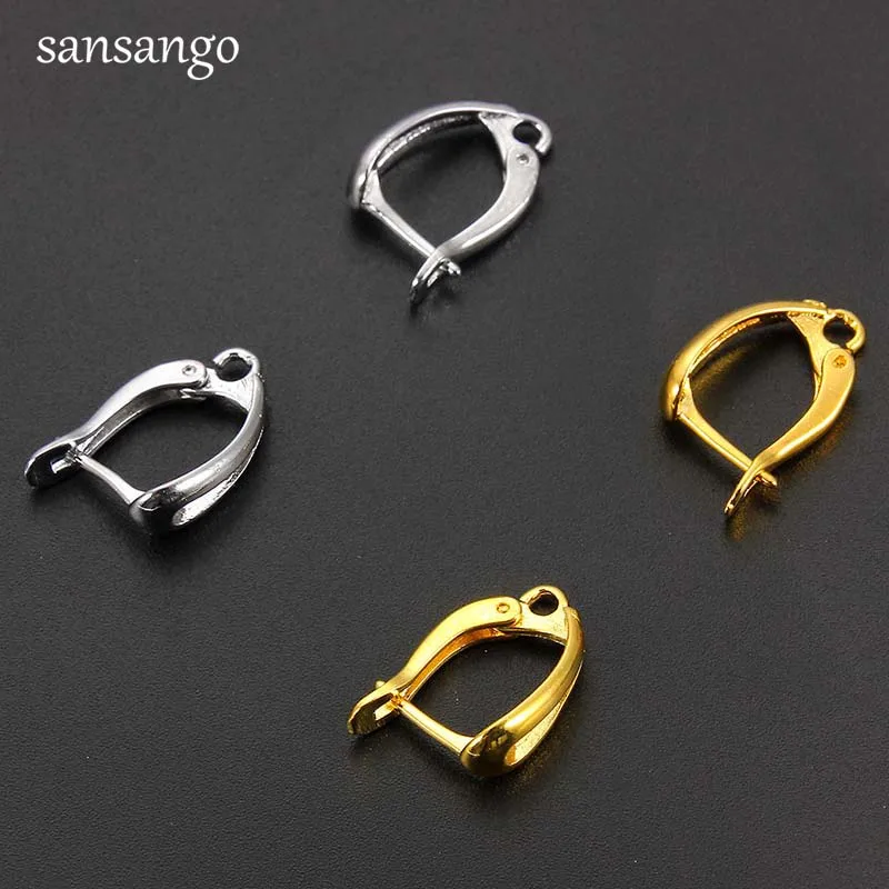 

New 1Pairs Ear Accessories For Trendy Dangle Earrings Golden Silver Horseshoe Ear Hook Clasp For Women Girls Jewelry Gifts