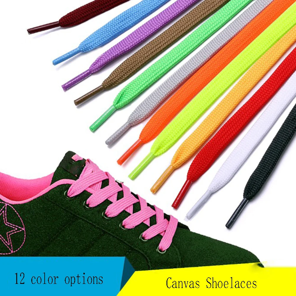 

1 Pair 100cm Flat Canvas Shoelaces For Sneakers Casual Solid Color Sports Outdoor Shoe Laces for Women Men Quality Shoe Strings