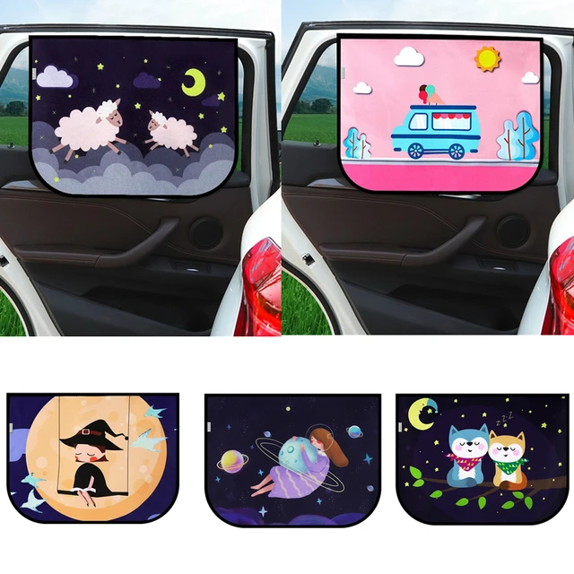 Universal Car Sun Shade Cover UV Protect Curtain Side Window Sunshade Cover For Baby Kids Cute Cartoon Car Styling 3