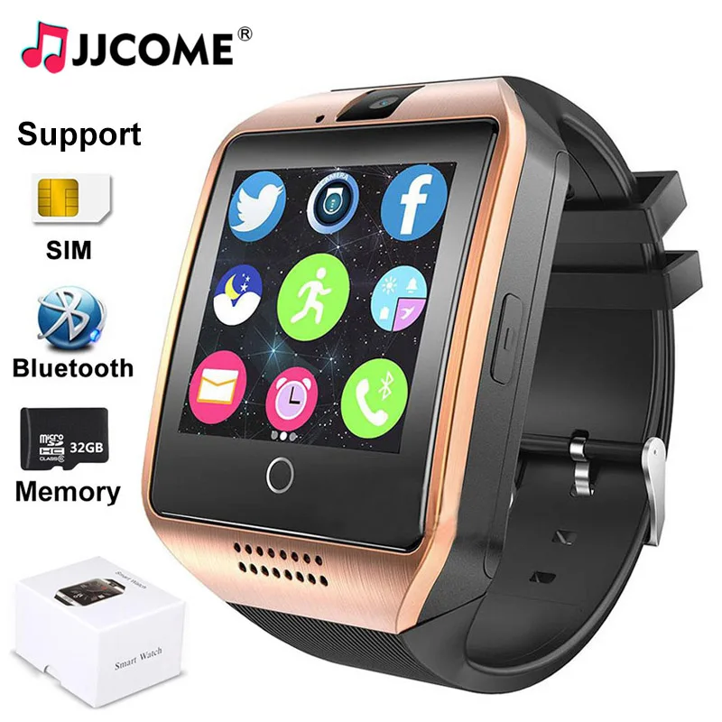 

New Q18 Smart Watch Men SIM Card Bluetooth Phone Watch Sport Sync SMS Music Player SmartWatch Women Kids Watches For IOS Android