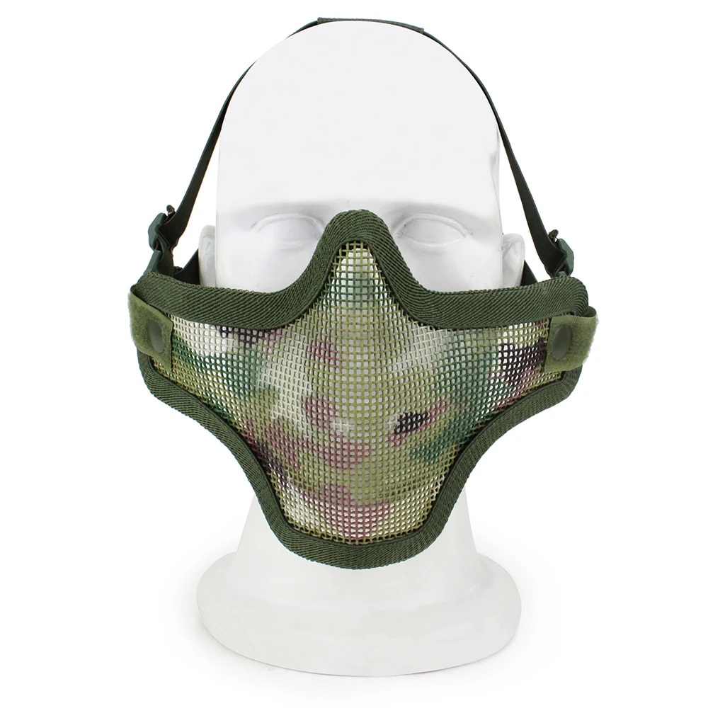 

Airsoft Tactical Face Mask Half Lower Face Metal Steel Net Mesh Mask Hunting Protective CS Half Face Mask Paintball Accessories