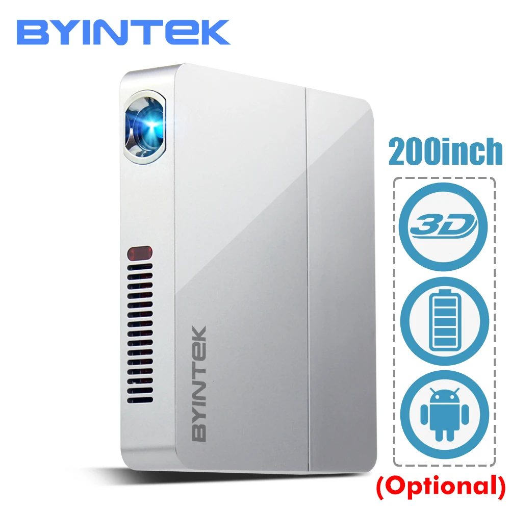 

BYINTEK UFO R9 Android WIFI Video Micro Portable Mini LED 3D DLP Smart Projector for Full HD 1080P Home Theater Business Office