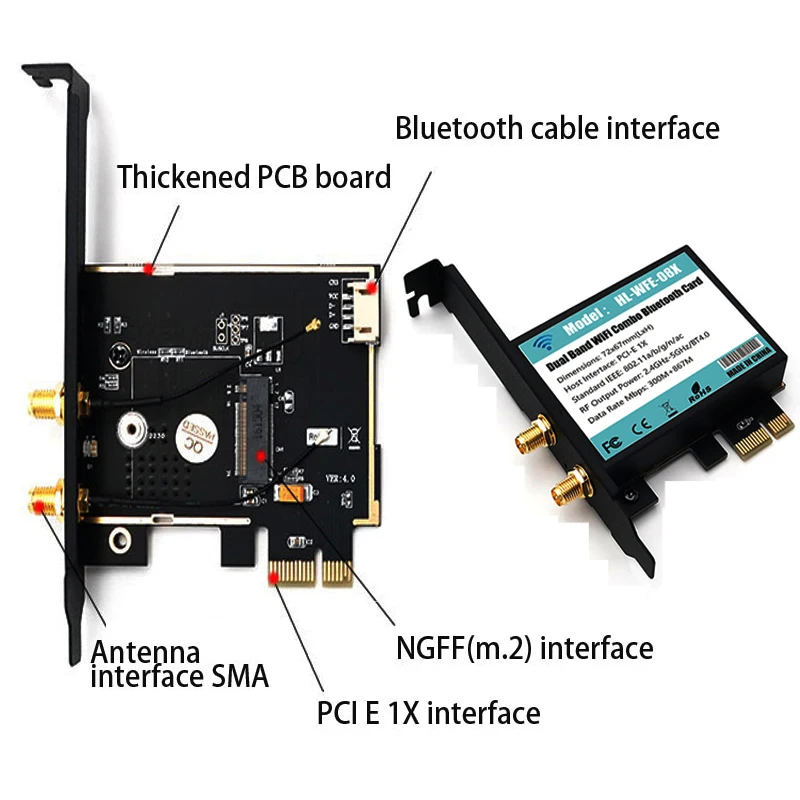 Wifi адаптер M.2 NGFF Wi-Fi сетевой карты беспроводной приемник pci-express X1 интерфейс с ac 9260 карточки Dual Band антенны DIY