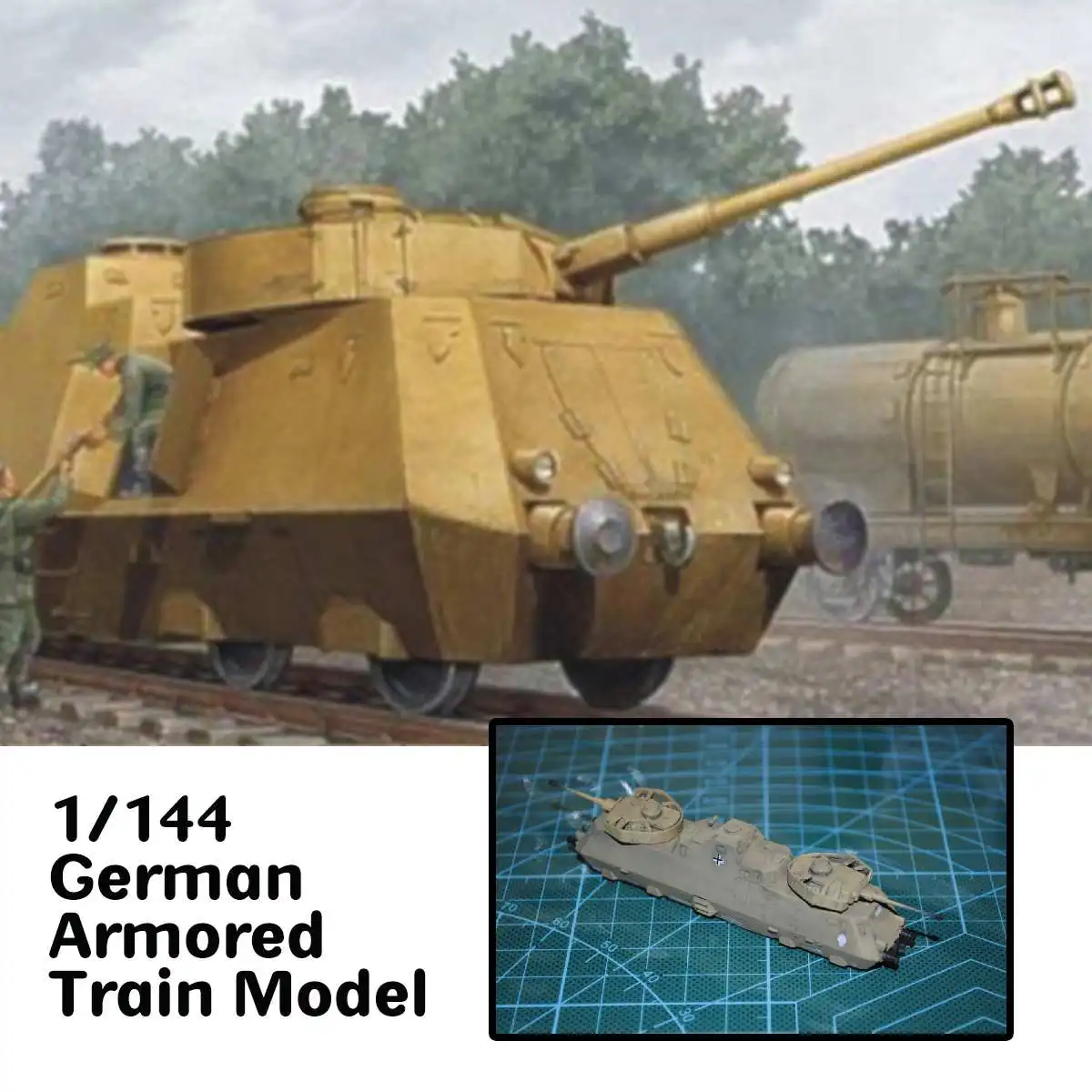 1:144 1/144 Второй мировой войны модель пособия по немецкому языку бронированный поезд Nr.51 Смола Модель комплект автомобилей игрушечн