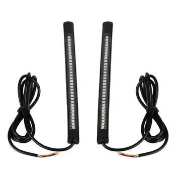 

2pcs Flexible 48 LED SMD Strip Motorcycle Tail Turn Signal Light Brake Stop Lamp Car Stying Accessories