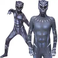 Black Panther Kostuum Kids Adult Burgeroorlog Superheld Kostuum Cosplay Kinderen Mannen Superhero Halloween Party Jumpsuit Zentai Masker