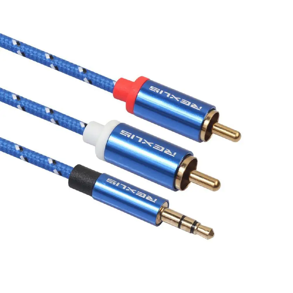 EastVita RCA кабель 2RCA к 3 5 аудио мм разъем AUX для усилителя наушников динамик Y сплиттер