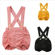 Одежда для новорожденных девочек; комбинезон; одежда для детей; летняя однотонная одежда