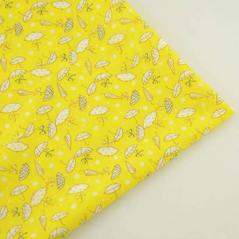 

Dark Yellow Cotton Fabric for Tilda Doll Plain Cloth Patchwork Home Textile Reactive Dyeing Lovely White Umbrella Fat Quarter CM