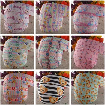 

17102519,New arrival 7/8" (22mm) 5 yards/lot rabbit printed grosgrain ribbons cartoon ribbon DIY handmade materials