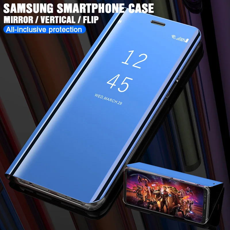 360 умный зеркальный флип-чехол для Samsung Galaxy S8 S9 Plus Note 8 9 Coque Прозрачный чехол для Samsung S6 S7 edge S8 S9 Shell