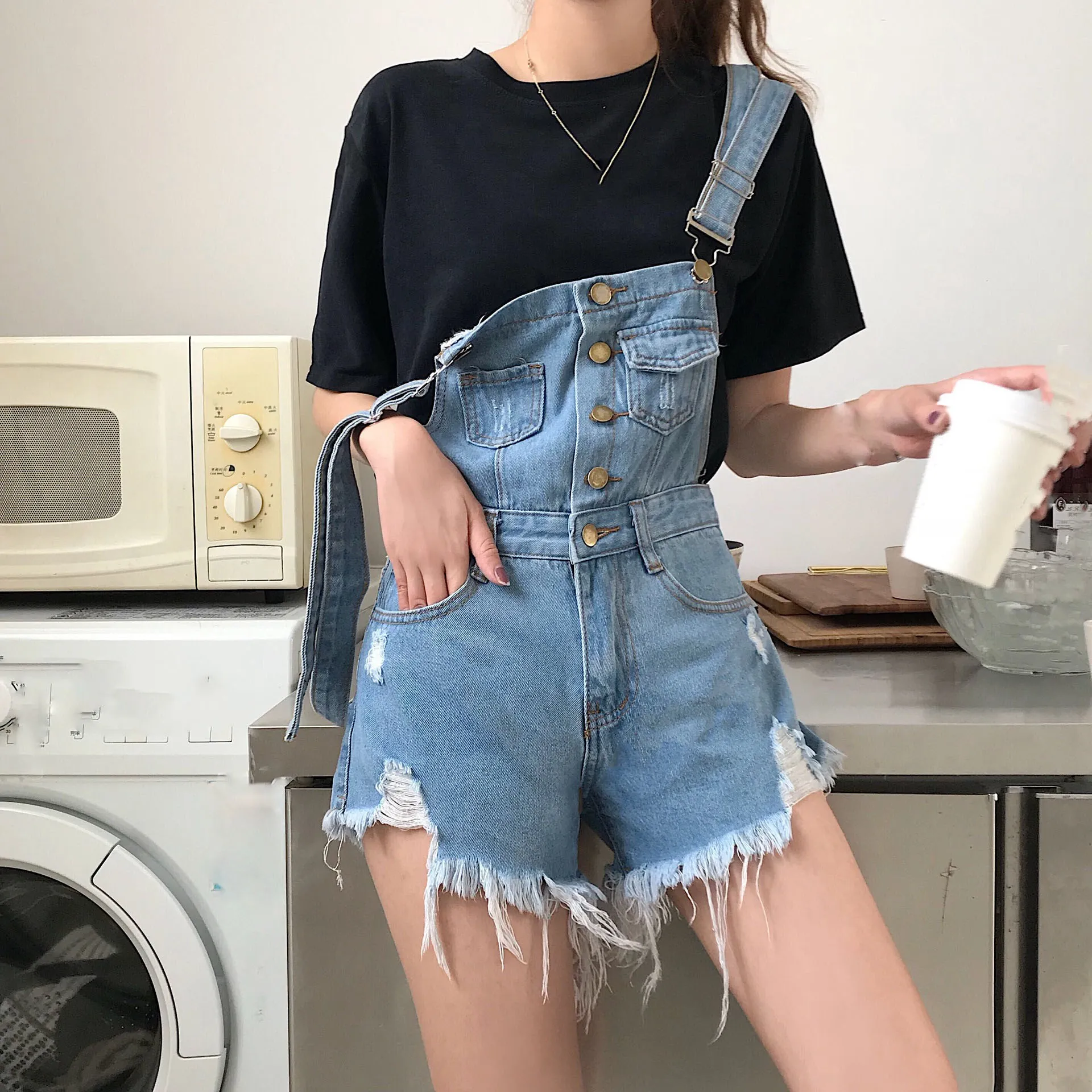 Fashion Denim Overalls for Women Bodycon Jumpsuit Casual Tassel Denim Playsuit Straps Shorts Rompers Fashion Denim Overalls for Women Bodycon Jumpsuit Casual Tassel Denim Playsuit Straps Shorts Rompers