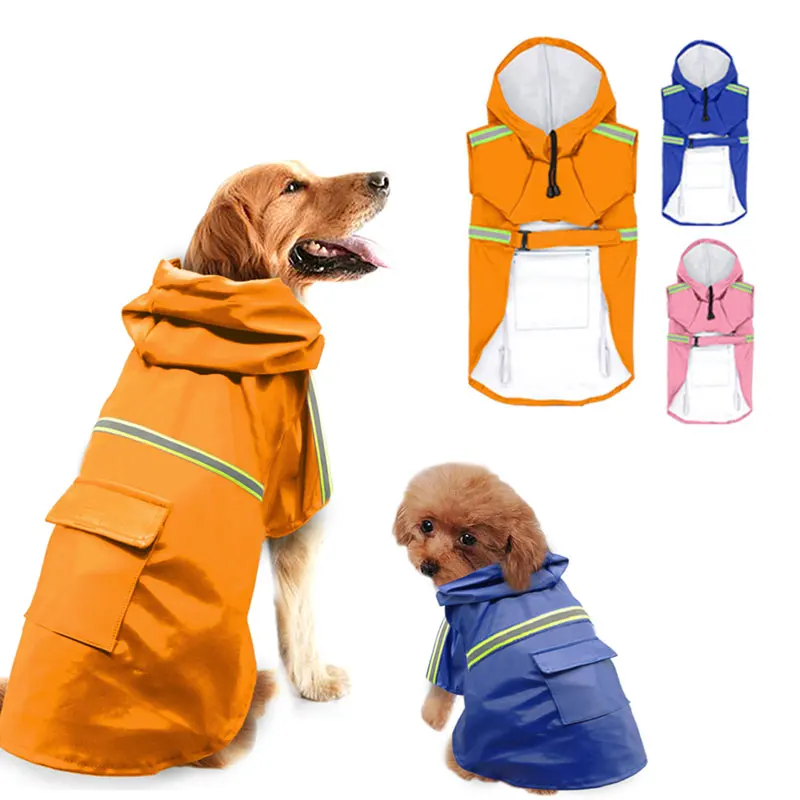 Дождевик для собак, водонепроницаемая куртка для собак, светоотражающий дождевик для собак, одежда для маленьких, средних и больших собак, S-5XL из лабрадора, 5 цветов
