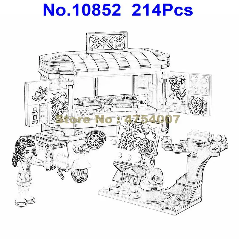 

10852 214Pcs Girls Friends Emma's Drawing Art Stand Bela Building Block Compatible 41332 Toy