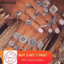 Choucong 40 стилей Настоящее 925 пробы Серебряное кольцо ааааа cz обручальное кольца для мужчин и женщин вечерние ювелирные изделия
