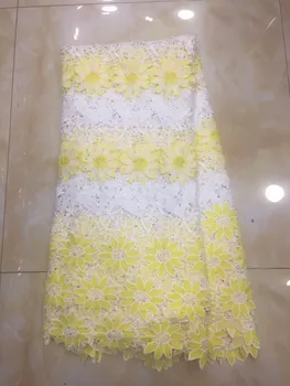 

2019 yellow High Quality Nigerian Lace Fabric African Guipure Lace Fabric For Sewing Dress African Water Soluble Lace Fabric