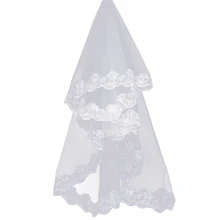 Новая кружевная Длинная свадебная фата невесты свадебные марлевые блестки кружева белое платье свадебные аксессуары(Off-white