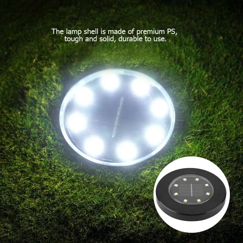 

4PCS 8LED Solar Power Underground Lamps Light for Outdoor Waterproof Yard Garden Lawn Landscape Lamp Ground Step Floor Light