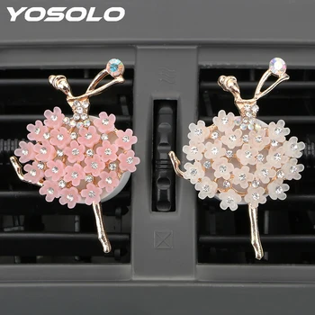 

YOSOLO Diamond Ballet Girl Car Aroma Diffuser Car Air Vent Perfume Car-Styling Auto Outlet Air Freshener Solid Fragrance