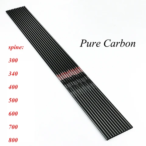 Seta de Carbono Spine300-800 para Arco Linkboy Eixo Composto Setas Caça Diy 12 Pçs Id6.2mm