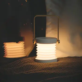 

3 Dimmable Brightness Wooden Handle Portable Lantern Lamp Telescopic Folding Led Table Lamp Charging Night Light Reading Outdoor