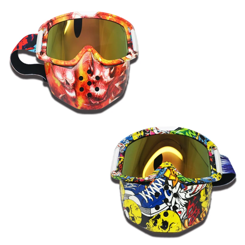 FLYQUICK съемный шлем очки мотоцикл рот мотокросса очки Пылезащитная маска google