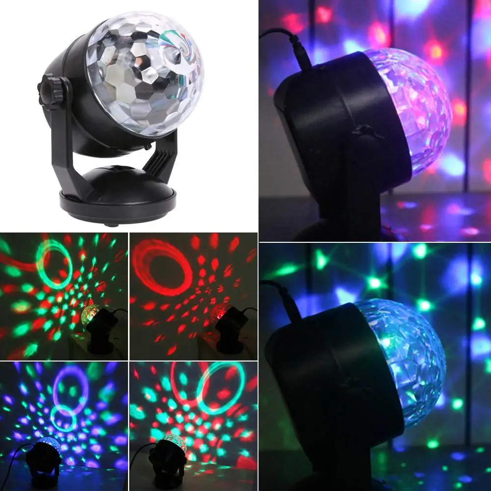 

LED Stage Light USB Rechargeable Crystal Magic Ball Mini RGB Stage Lighting Effect Lamp Party Disco Club DJ Lumiere USB Charge