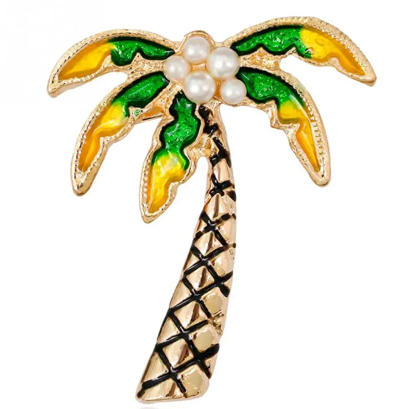 

Exuqisite Painting Oil Alloy Coconut Tree Brooch Pin Women Men Clothing Accessory enamel pin brooches for women accessories