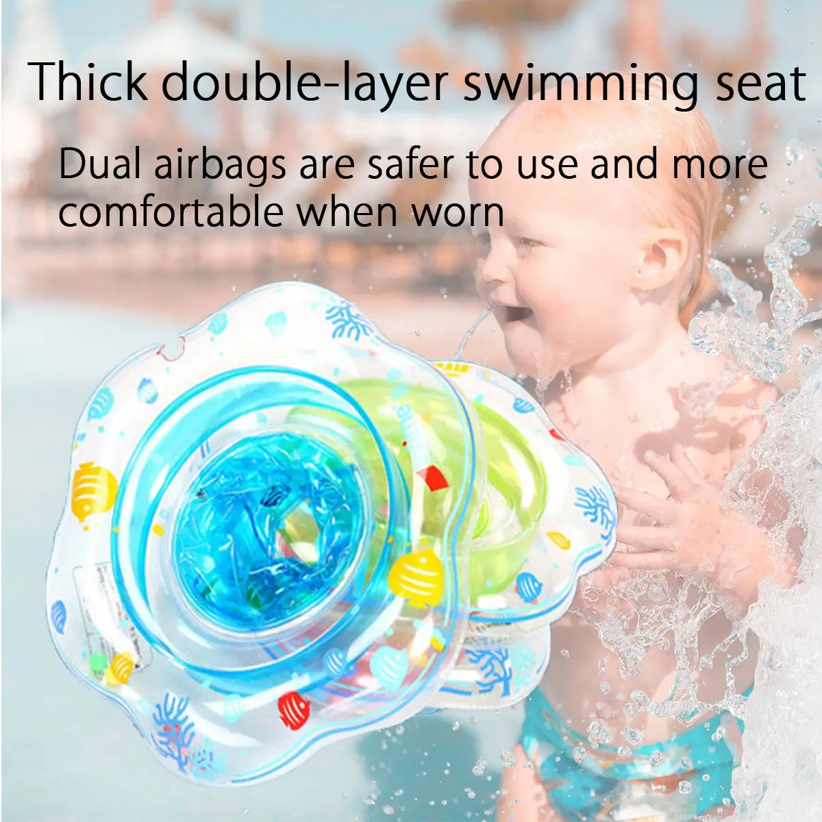 Baby Swimming Ring Inflatable Infant Armpit Floating Kids Swim Pool Accessories Circle Bathing Inflatable Double Raft Rings Toy