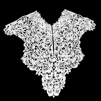 

1 PC Detachable Collars Fabric Flower Lace Sewing Applique Lace Neck Collar Neckline DIY Accessory Black/White