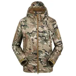 2019 модные камуфляжные пальто для мужчин Тактический ветровка куртка человек Акула кожи Softshell Верхняя одежда Топы корректирующие Военная