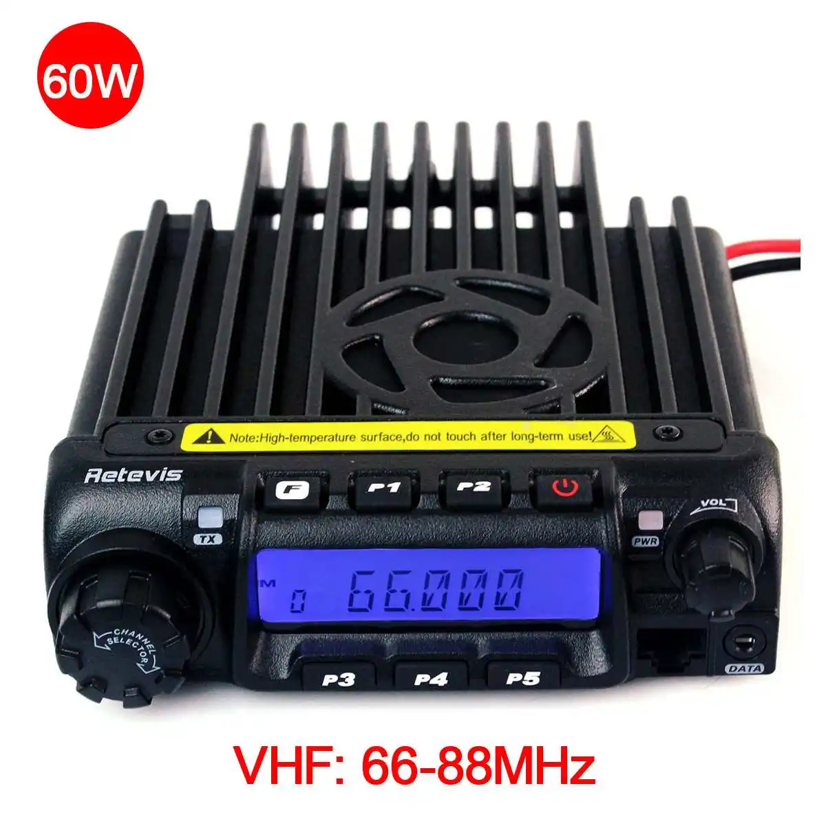 

Retevis RT-9000D Mobile Car Radio Transceiver VHF 66-88MHz (or UHF) 60W 200CH Scrambler Walkie Talkie+Speaker MIC+Program Cable