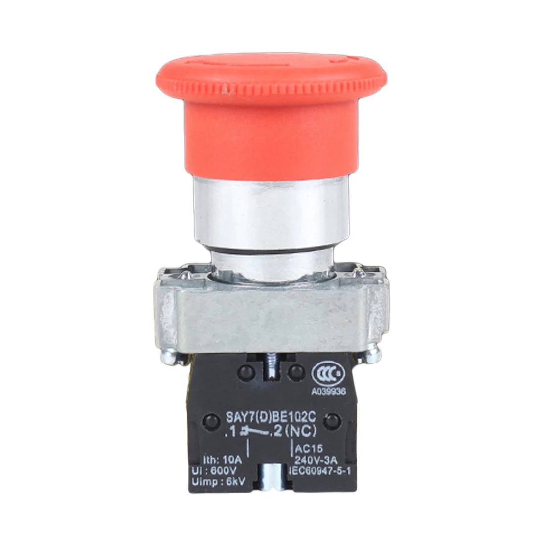 

BE102C Emergency Stop Push Button Switch 1NO 1NC Switch Equipment Lift Elevator Latching Self Lock Red Mushroom Cap