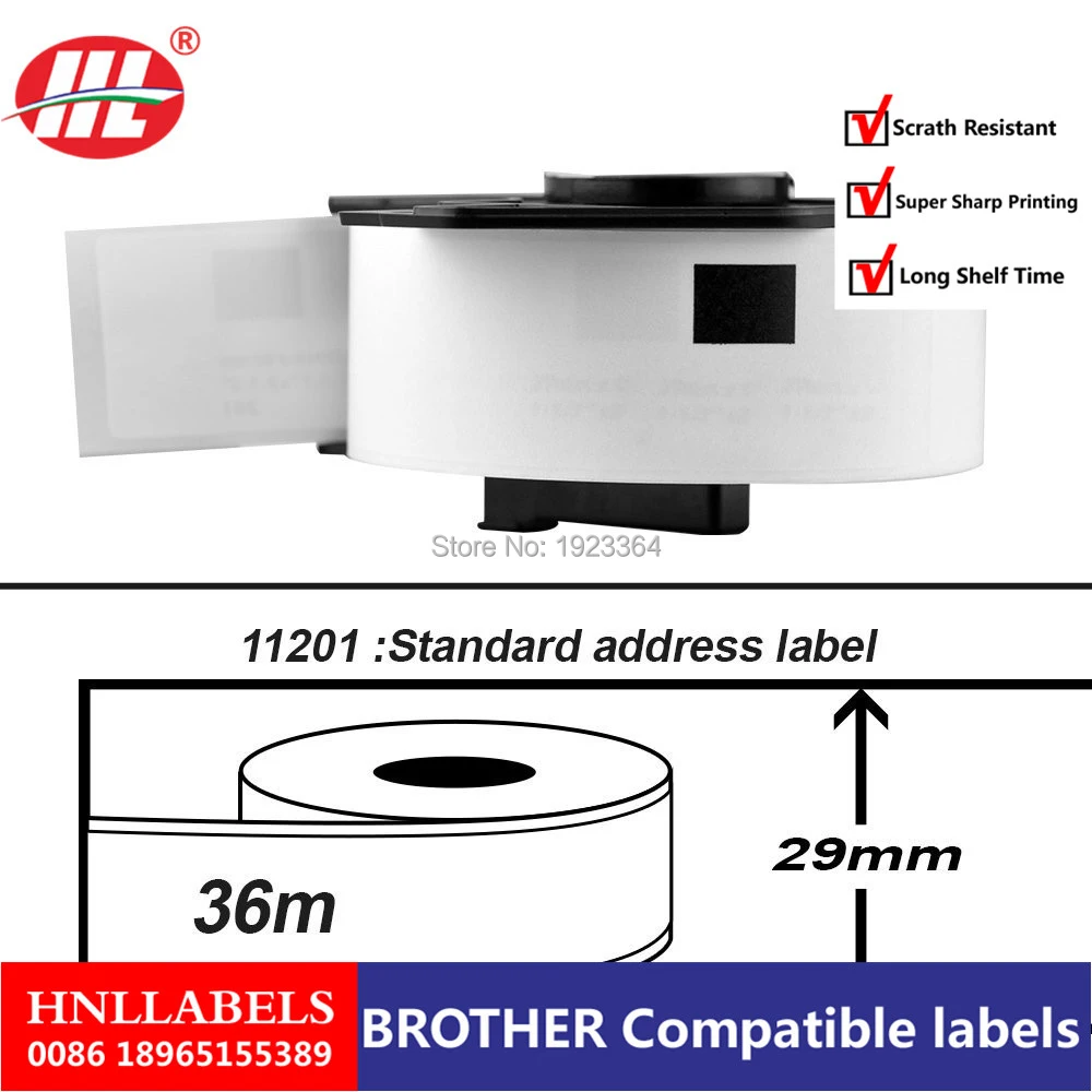 4x рулон DK1201 адресные этикетки brother dk cd этикетка термо Этикетка DK 11201 11201|Офисная