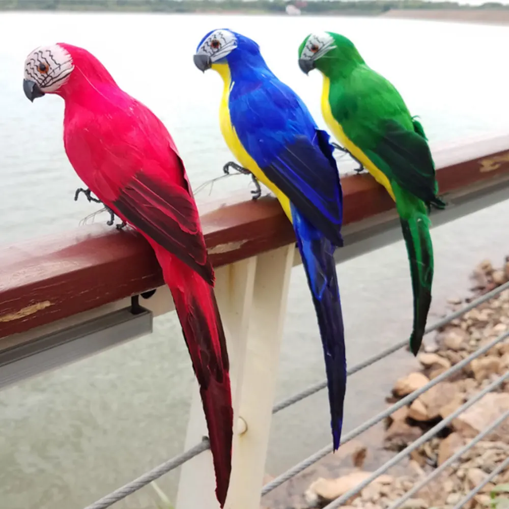 

Animal Statues Simulated Parrot Foam Figurine Ornament Garden Lifelike Beautiful Handmade Simulated Parrot Bird path decoration