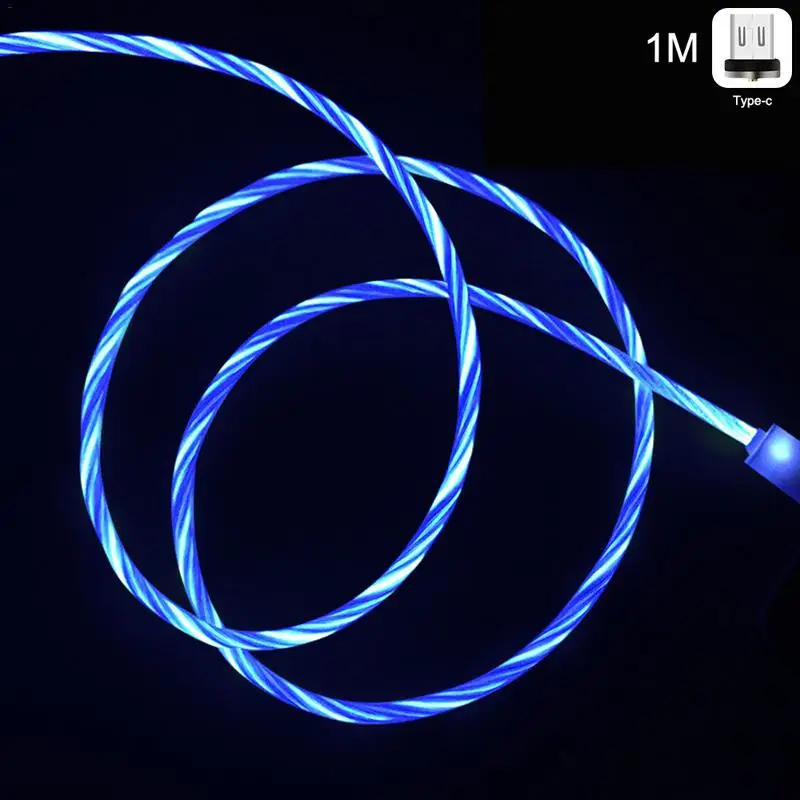 One For Three LED Light Streaming Data Cable Magnetic Absorption USB Sync Data Charger Cable For Type-c IPhone Android One For Three LED Light Streaming Data Cable Magnetic Absorption USB Sync Data Charger Cable For Type-c IPhone Android