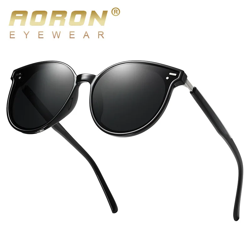 

AORON Sunglasses Men Polarized New Fashion Vintage Round UV400 HD Sun Glasses For Women Mirror Eyewear Classic Luxury Brand TR90