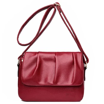 

Women Shoulder Bags Retro Minimalist Messenger Bag Women Leather Handbag With Female Casual Cross Body Bags