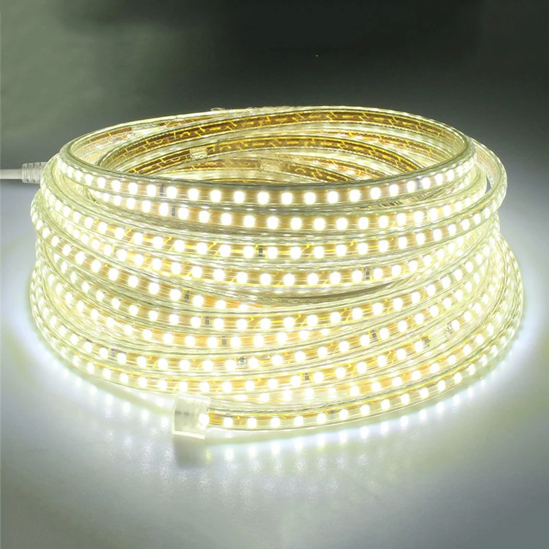 cheap 220V led tape light SMD2835 120led M White Warm white led strip light with EU power plug 45
