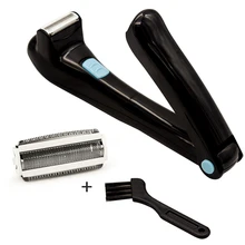 Мужская бритва 180 градусов, складная электрическая бритва для волос на спине, ручная машинка для удаления волос с длинной ручкой