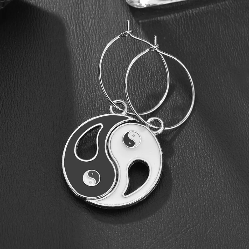 

New Chinese Taichi Fashion Drop Earrings For Women Heart Shaped Trendy Jewelry Magic Design Handmade Earings Gift Party Jewelry