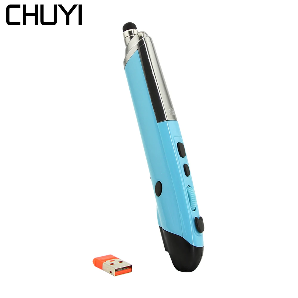 

CHUYI 2.4G Wireless Laser Mouse Touch Pen Mause 800/1200/1600DPI High Capacitive Screen Pointer Electronic Air Pen Mouse For PPT