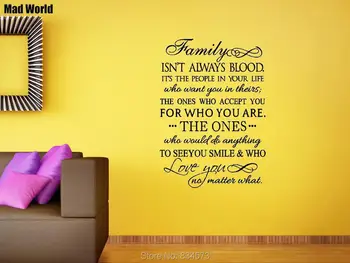 

Family isn't always blood people you love Wall Art Stickers Wall Decals Home DIY Decoration Removable Room Decor Wall Stickers