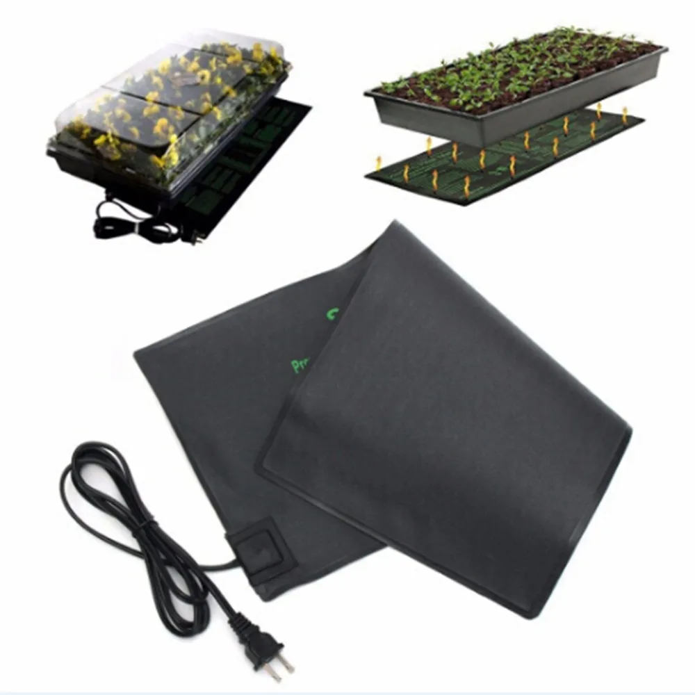 

US plug Durable Seedling Heat Mat Plant Seed Germination Propagation Clone Starter Pad Warm Hydroponic Heating Pad 52 X 24cm