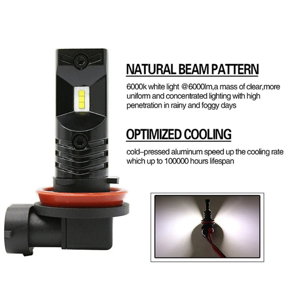 2 шт. светодиодная противотуманная фара H11 30 Вт 6000 К H10 H8 9005 9006 H3 H4 H7 12В 24В для Toyota Camry