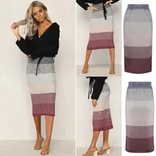 Hirigin, высокая талия, толстая, Теплая юбка,, новинка, облегающая, тонкая, тянущаяся, длинная, макси, Женская юбка-карандаш