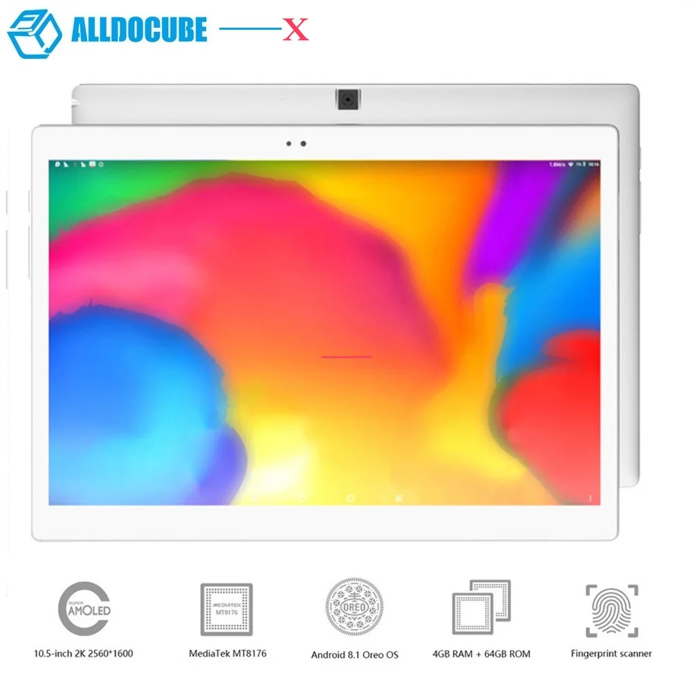 

ALLDOCUBE X Tablet PC 10.5 inch 2560*1600 Android 8.1 MTK 8176 Hexa Core Tablet 4GB RAM 64GB eMMC 8.0MP Fingerprint 8000mAh