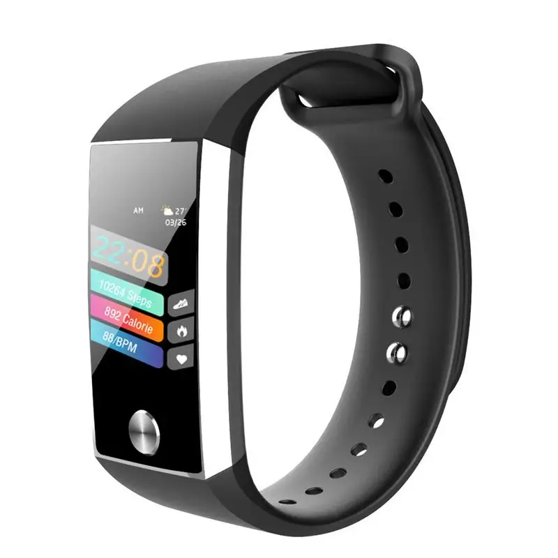 

Smart Bracelet With Color Screen 1.14 Inch Heart Rate Blood Pressure Oxygen Monitoring Waterproof Multifunction Sport Bracelet