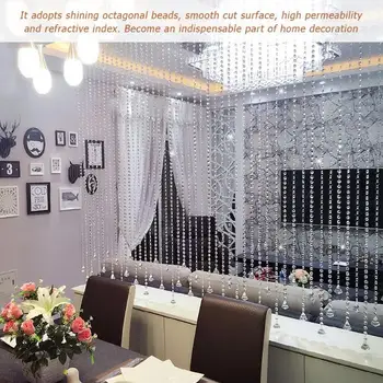 

5/10M Crystal Octagonal Beads Curtain Magnificent Acrylic Gems Bead Strands Tree Garlands Wedding Party Decoration