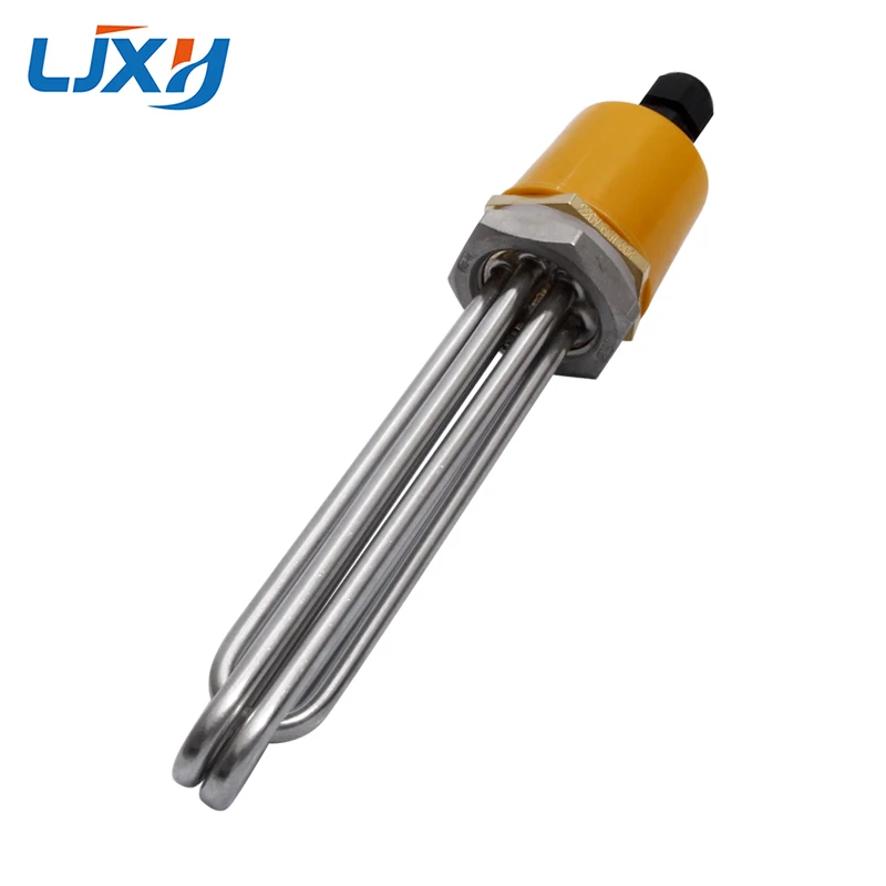 LJXH DN40 Immersion Water Heater Heating Tube 1.5" Thread 220V/380V Power 3KW/4.5KW/6KW/9KW/12KW 304SS with Locknut for Tank